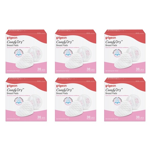 Pigeon Comfy Feel Breast Pad 36 Pack Bundle of 6