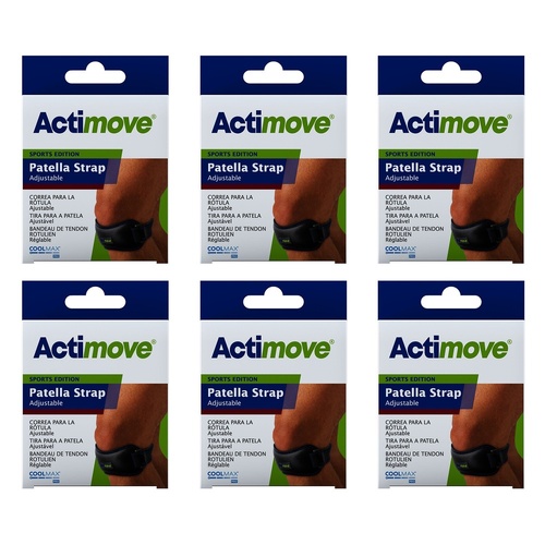 Actimove Sport Patella Strap Universal Black Pack of 6