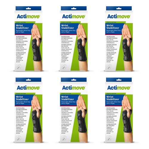 Actimove Sport Wrist Brace Right/Left Medium Pack of 6