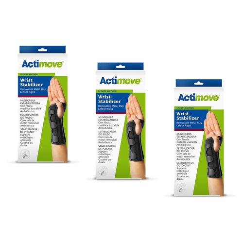 Actimove Sport Wrist Brace Right/Left Large Pack of 3