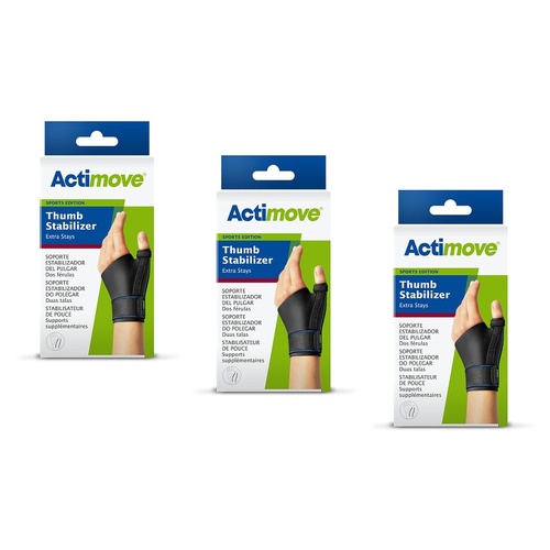 Actimove Sport Thumb Support With Stay L/XL Black Pack of 3