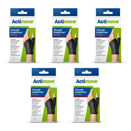 Actimove Sport Thumb Support With Stay L/XL Black Pack of 5