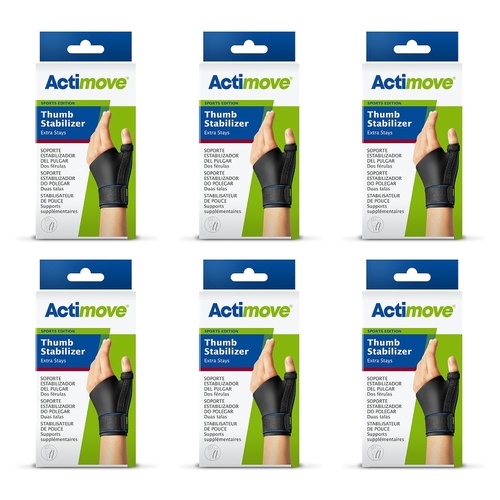 Actimove Sport Thumb Support With Stay L/XL Black Pack of 6