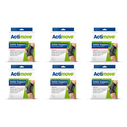Actimove Sport Ankle Wrap Around Large Black Pack of 6