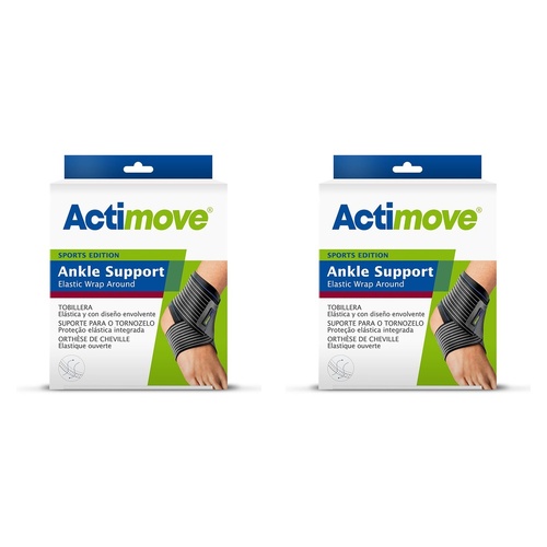 Actimove Sport Ankle Wrap Around Small Black Pack of 2