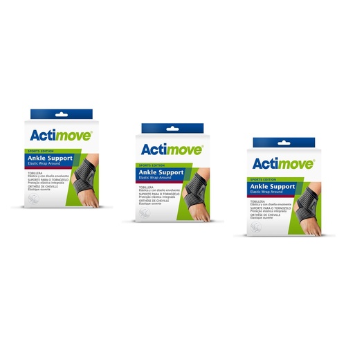 Actimove Sport Ankle Wrap Around Small Black Pack of 3