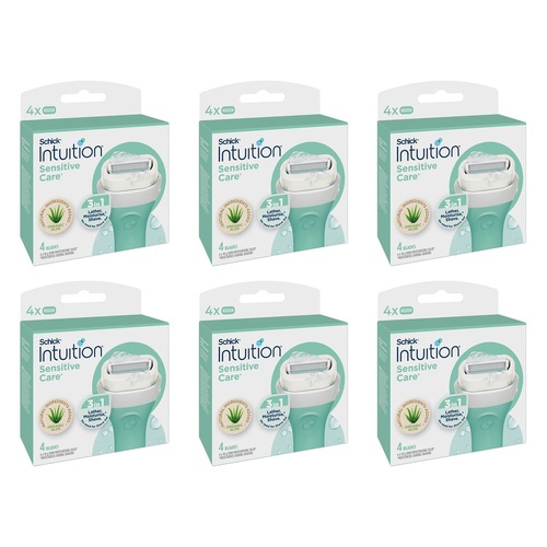 Schick Intuition Sensitive Care Razor Refills 4 Pack Bundle of 6