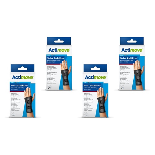Actimove Sport Wrist Brace Right/Left Pediatric Black Pack of 4