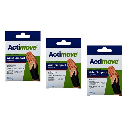 Actimove Wrist Support Universal Black Pack of 3