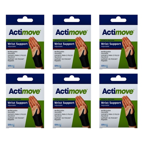 Actimove Wrist Support Universal Black Pack of 6