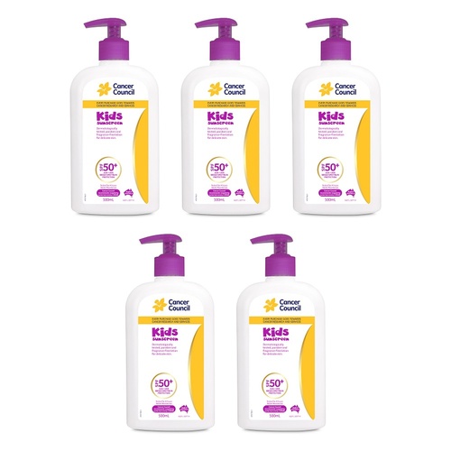 Cancer Council Kids Sunscreen Pump SPF 50+ 500mL Pack of 5