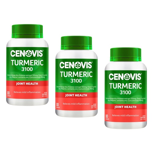 Cenovis Turmeric 3100 Joint Health 80 Capsules Pack of 3