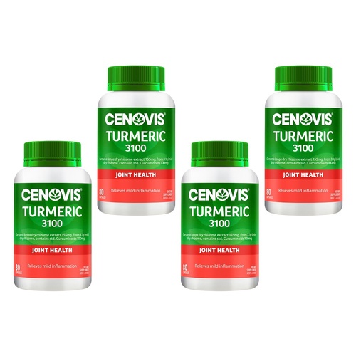 Cenovis Turmeric 3100 Joint Health 80 Capsules Pack of 4
