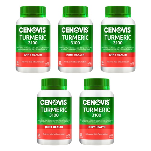 Cenovis Turmeric 3100 Joint Health 80 Capsules Pack of 5