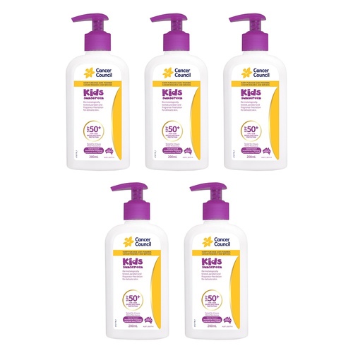 Cancer Council Kids Sunscreen Pump SPF 50+ 200mL Pack of 5