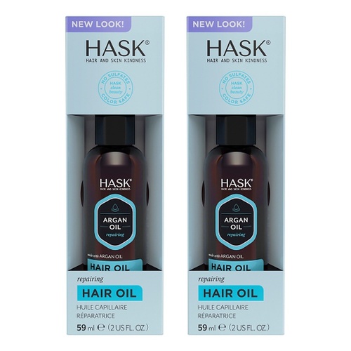 Hask Argan Oil Repairing Hair Oil Vial 59mL Pack of 2