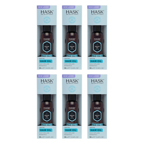 Hask Argan Oil Repairing Hair Oil Vial 59mL Pack of 6