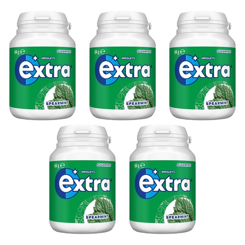 Extra Spearmint Sugar Free Chewing Gum 64g x 6 Bundle of 5