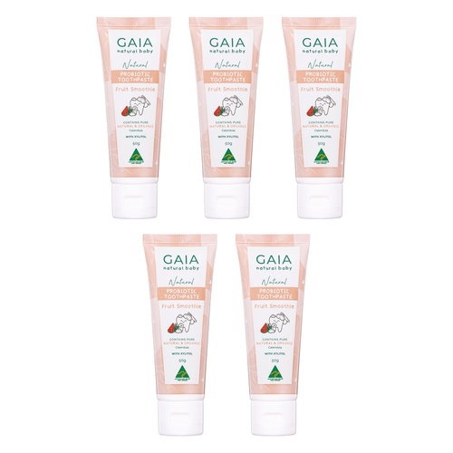GAIA Natural Probiotic Toothpaste Fruit Smoothie 50g Pack of 5