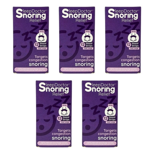 Sleep Doctor Nasal Strips Large 12 Pack Bundle of 5