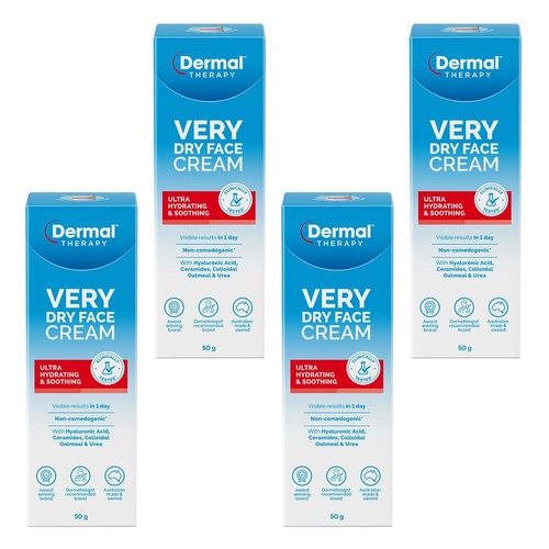 Dermal Therapy Very Dry Face Cream 50g Pack of 4