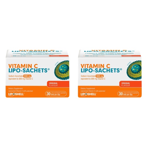 Lipo-Sachets Vitamin C Original Flavour Sachets 5g 30 Pack Bundle of 2