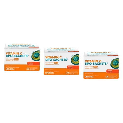 Lipo-Sachets Vitamin C Original Flavour Sachets 5g 30 Pack Bundle of 3