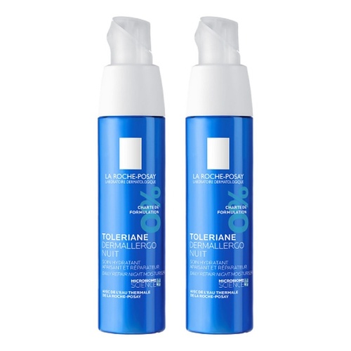 La Roche-Posay Toleriane Dermallergo Overnight Sensitive Moisturiser Pack of 2