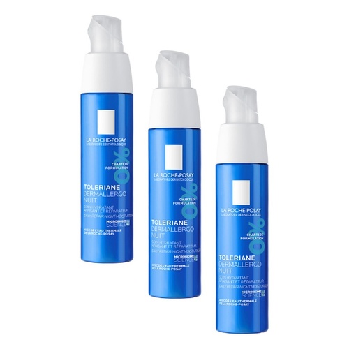La Roche-Posay Toleriane Dermallergo Overnight Sensitive Moisturiser Pack of 3