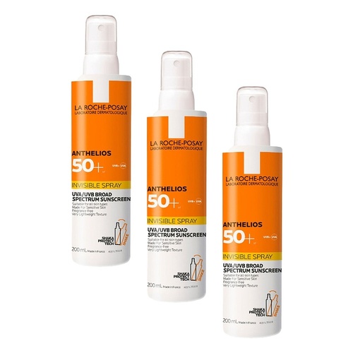 La Roche-Posay Anthelios Invisible Spray SPF50+ 200mL Pack of 3