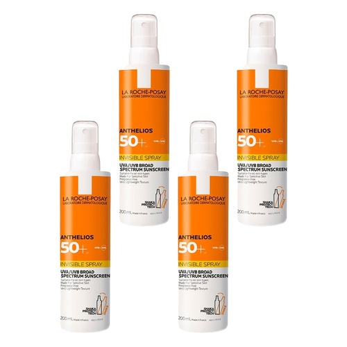 La Roche-Posay Anthelios Invisible Spray SPF50+ 200mL Pack of 4