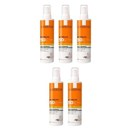 La Roche-Posay Anthelios Invisible Spray SPF50+ 200mL Pack of 5