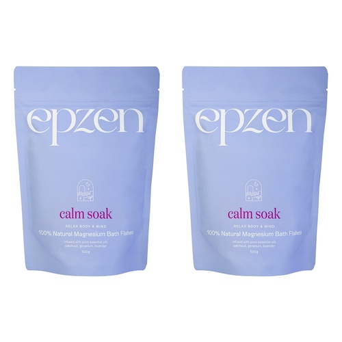 EpZen Calm Soak Magnesium Bath Flakes 500g Pack of 2