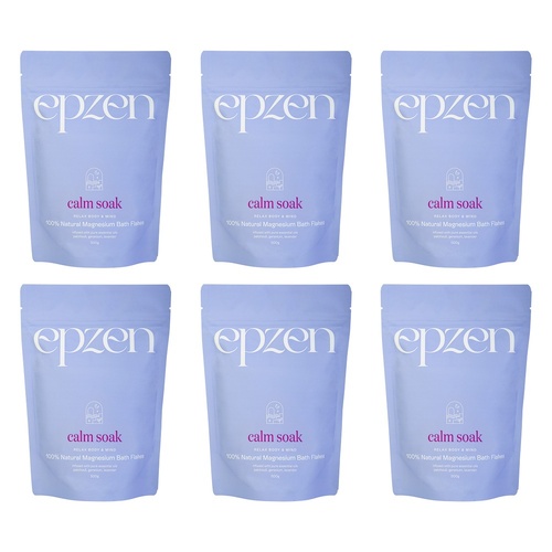 EpZen Calm Soak Magnesium Bath Flakes 500g Pack of 6