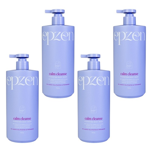 EpZen Calm Cleanse Hydrating Body Wash 750mL x 3 Bundle of 4