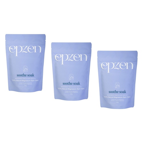 EpZen Soothe Soak Magnesium Bath Flakes 500g Pack of 3
