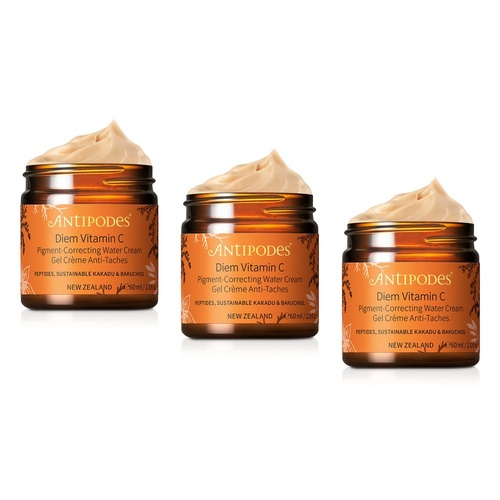 Antipodes Diem Vitamin C Pigment-Correcting Water Cream 60mL Pack of 3