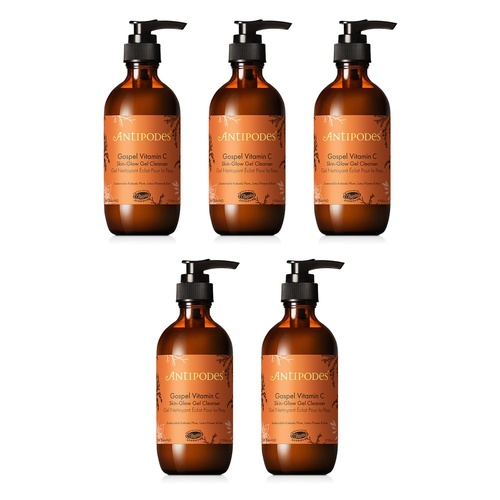 Antipodes Gospel Vitamin C Skin Glow Gel Cleanser 200mL Pack of 5
