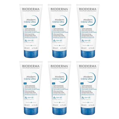 Bioderma Atoderm Creme Ultra Nourishing Daily Moisturiser 200mL Pack of 6