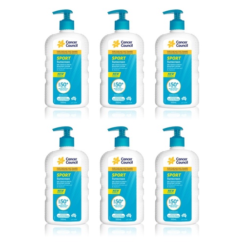 Cancer Council Sport Sunscreen Dry Touch & Sweat Resistant Lotion SPF Pack of 6