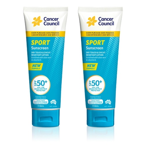 Cancer Council Sport Sunscreen Dry Touch & Sweat Resistant Lotion SPF Pack of 2