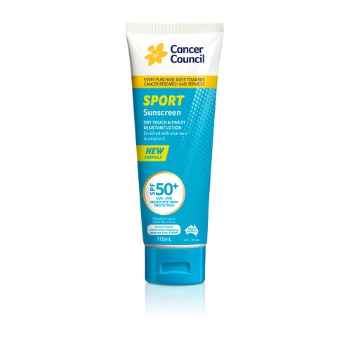 Cancer Council Sport Sunscreen Dry Touch & Sweat Resistant Lotion SPF 50+ 110mL