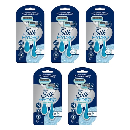 Schick Silk Hydro Sensitive Care Disposable Razors 2 Pack Bundle of 5