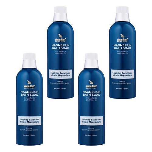 Abundant Ocean Magnesium Bath Soak 500ml Pack of 4