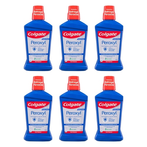 Colgate Peroxyl Oral Hygiene Mouth Rinse 473mL Pack of 6