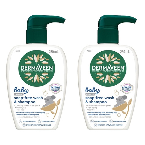 DermaVeen Baby Calmexa Soap Free Wash & Shampoo 250mL Pack of 2