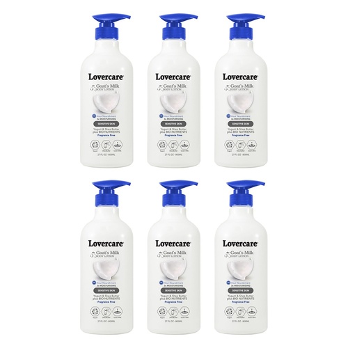 Lovercare Goat's Milk Body Lotion, Sensitive Skin, 800mL Pack of 6