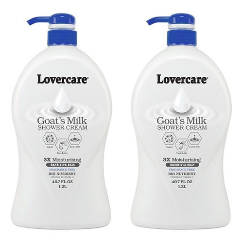 Lovercare Goat's Milk Shower Cream Sensitive Skin 1.2L Pack of 2
