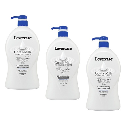 Lovercare Goat's Milk Shower Cream Sensitive Skin 1.2L Pack of 3