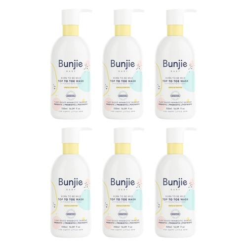 Bunjie Baby Top to Toe Wash 500mL Pack of 6